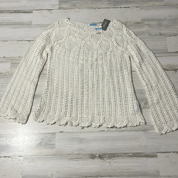J.McLaughlin Shellona Crocheted Sweater Size Large NWT - Picture 4 of 11